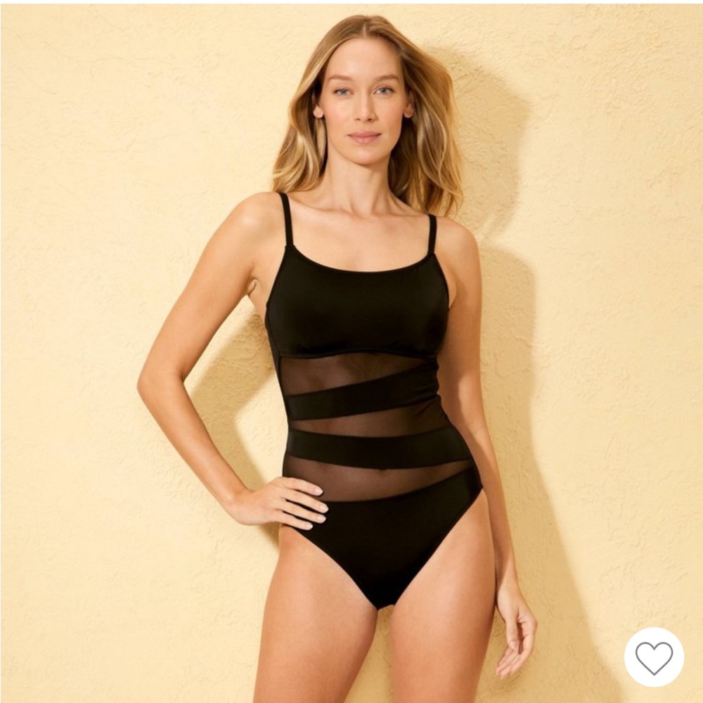 Shade & Shore Mesh One-Piece Swimsuit. Women’s Sz-S Modest | Black | Classic
